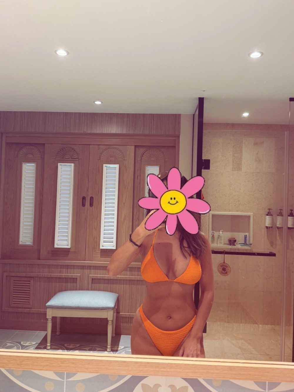 Monday Swimwear Palma Top & Tamarama bottom set in Tangerine Crinkle - Picture 5 of 5